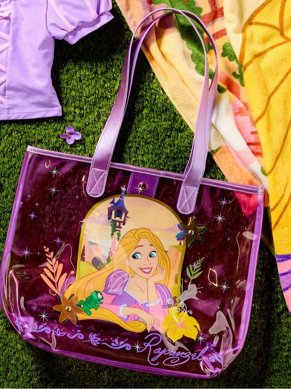 Disney Lavender Rapunzel Kids Swim Tote Bag